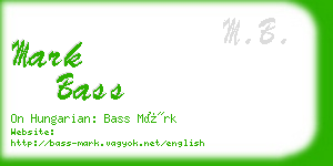 mark bass business card